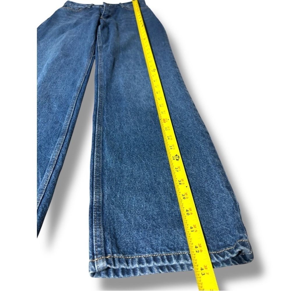 Dark Blue Denim High Waisted Classic Straight Leg Women's Jeans - Picture 6 of 9